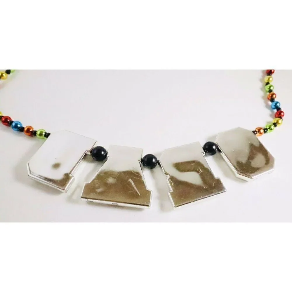Graduation Beads Necklace Mardi Gras Multi Color Party Collar Celebration Prop